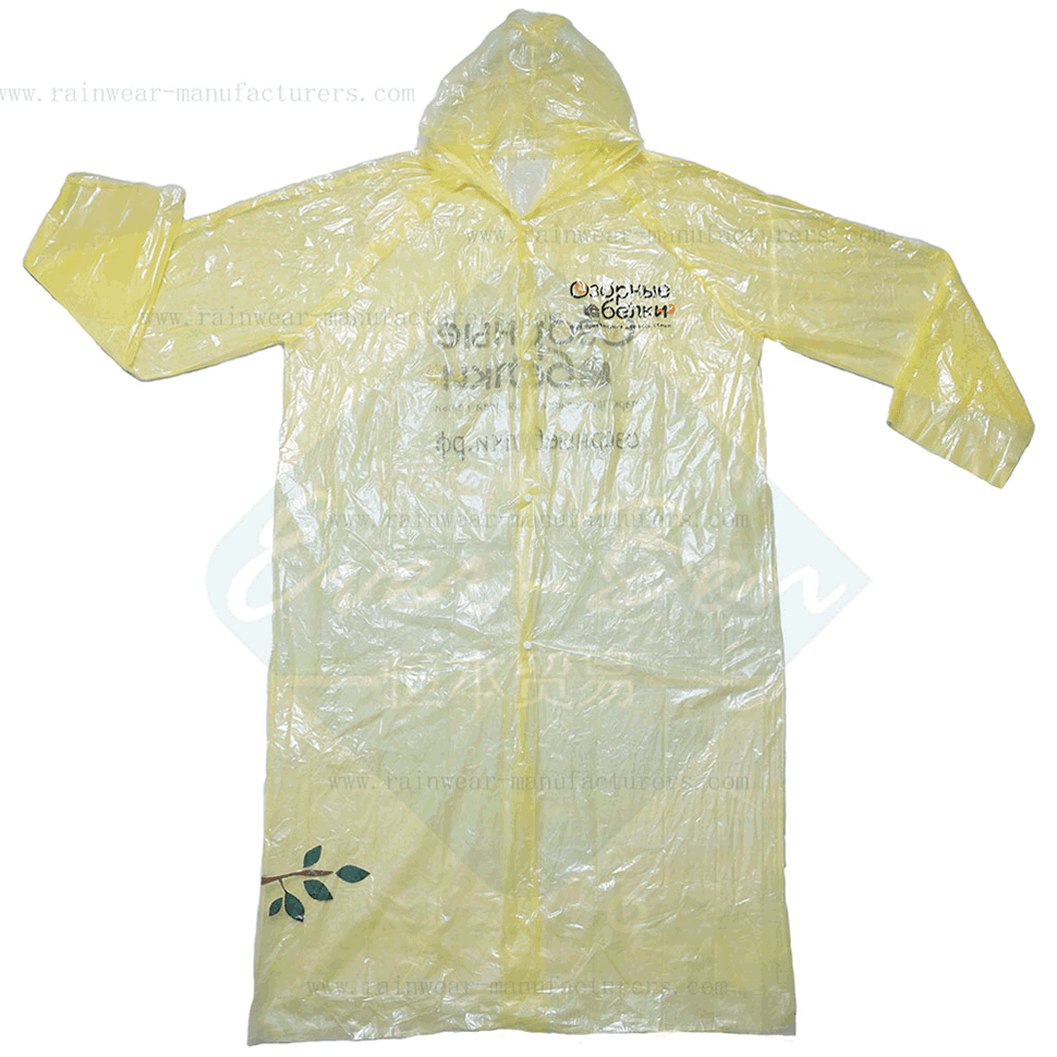 Yellow PE transparent raincoat bulk